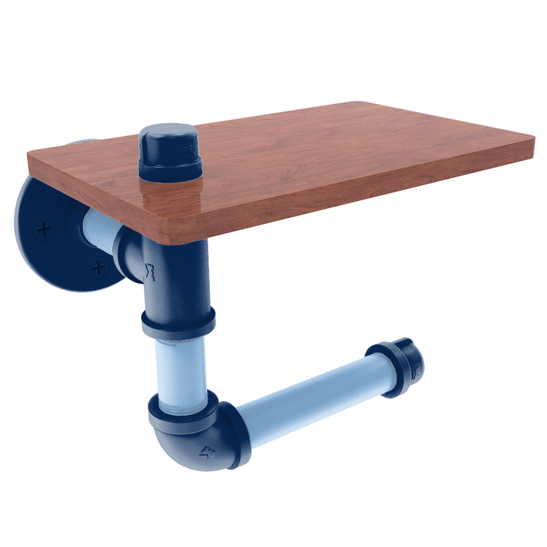 Diamond Collection Toilet Paper Holder with Wood Shelf Tampa Bay Edition