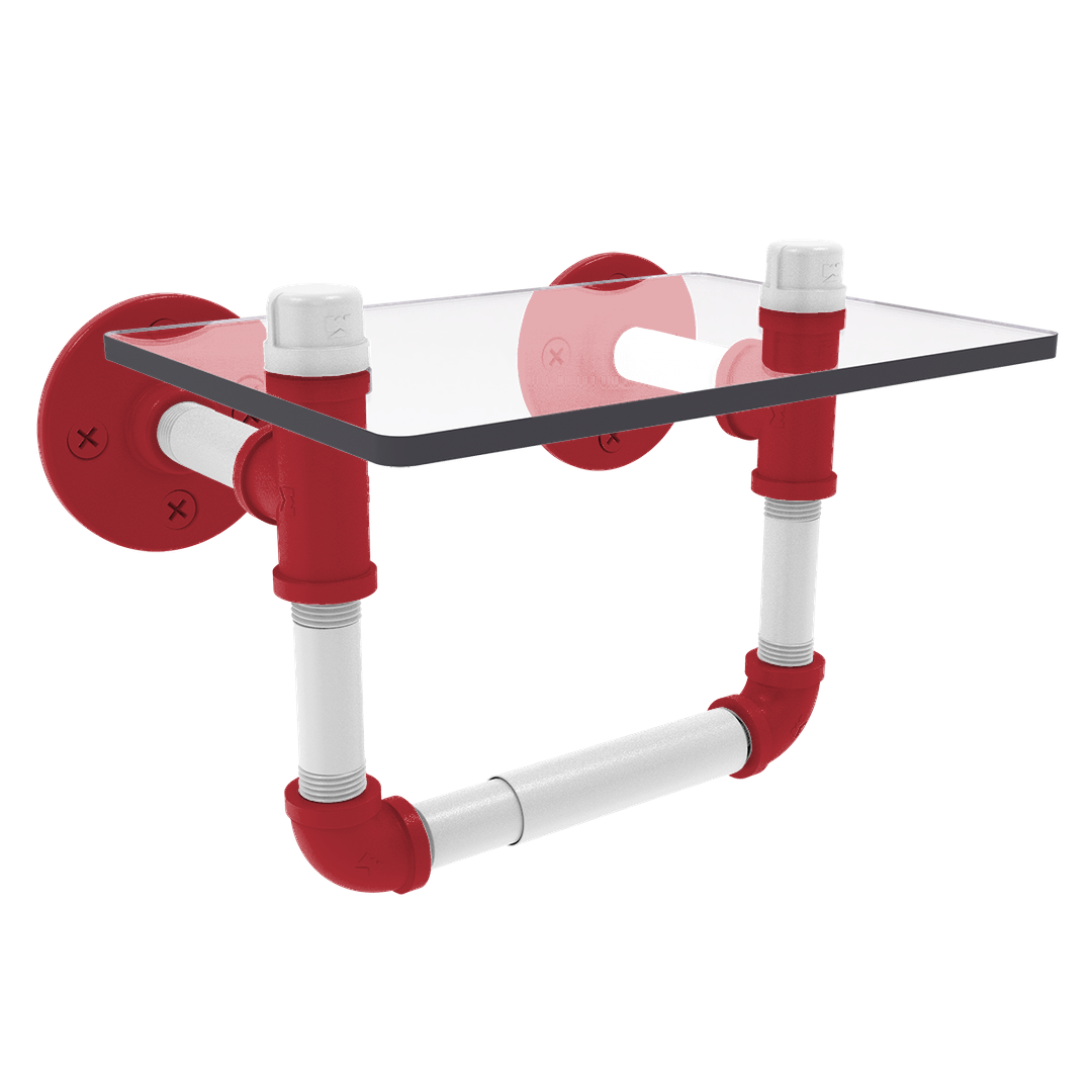 Diamond Collection Toilet Tissue Holder with Glass Shelf Boston Edition