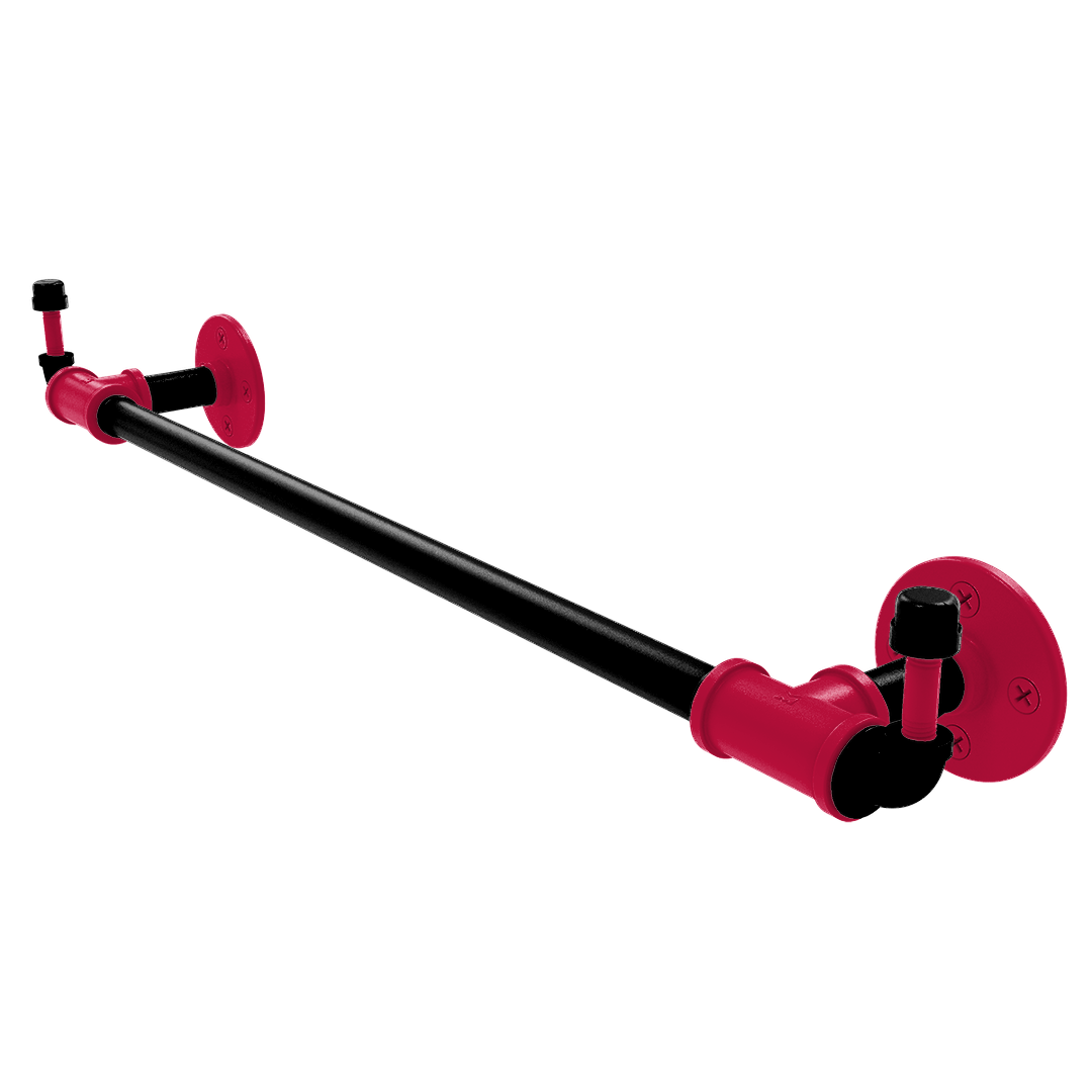 Hardwood Collection Towel Bar with Integrated Hooks Chicago Edition