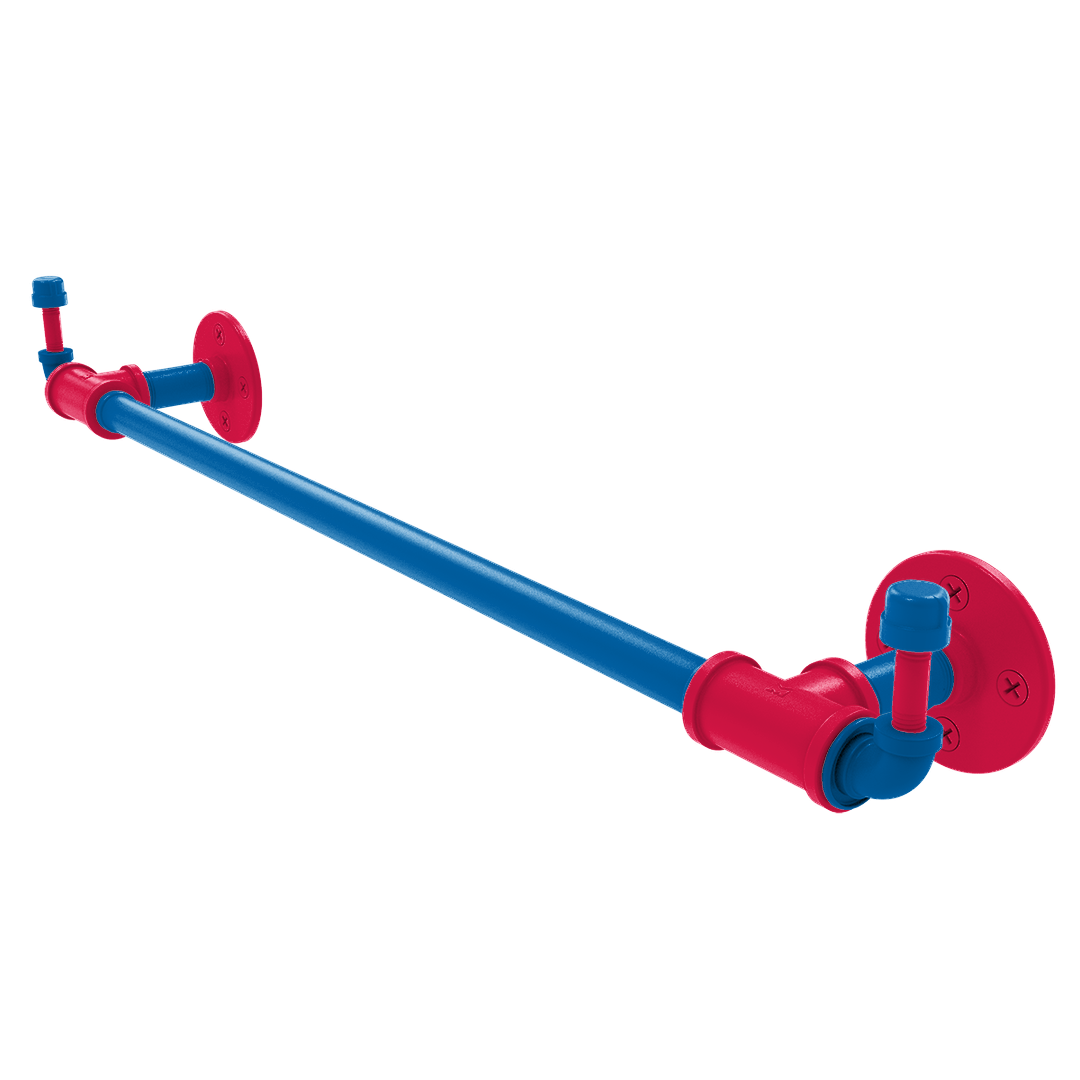 Hardwood Collection Towel Bar with Integrated Hooks Philadelphia Edition