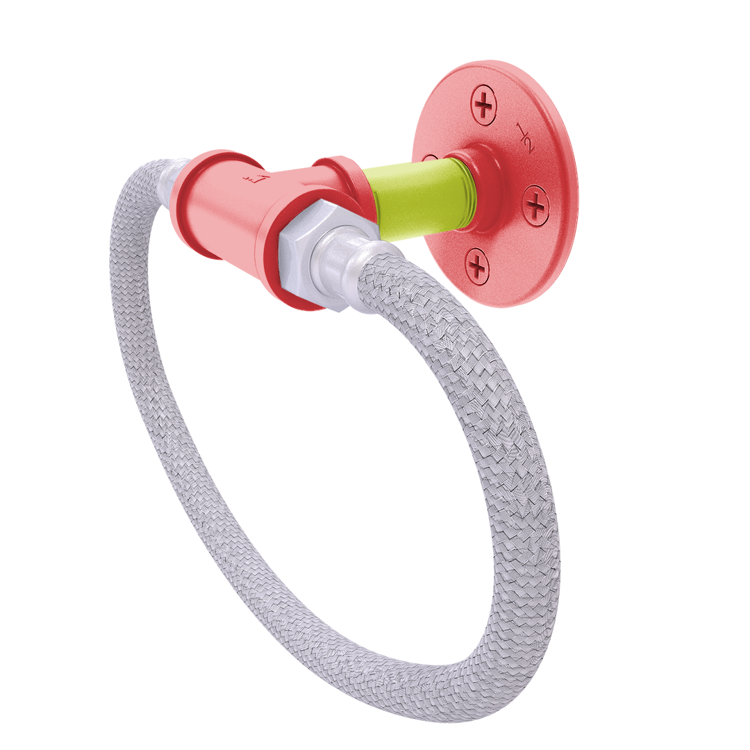 Hardwood Collection Towel Ring with Stainless Steel Braided Ring Atlanta Edition