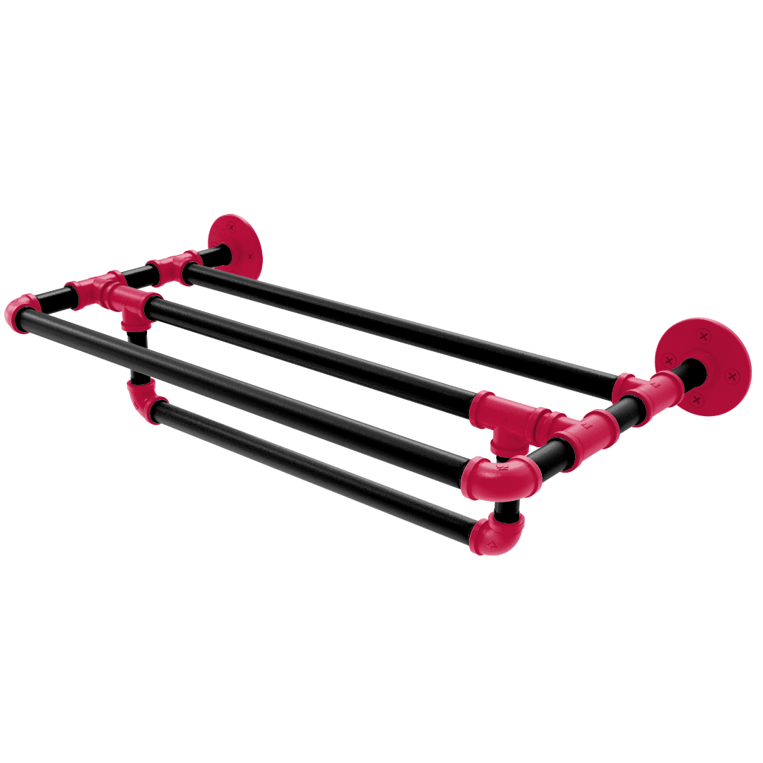 Hardwood Collection Wall Mounted Towel Shelf with Towel Bar Chicago Edition