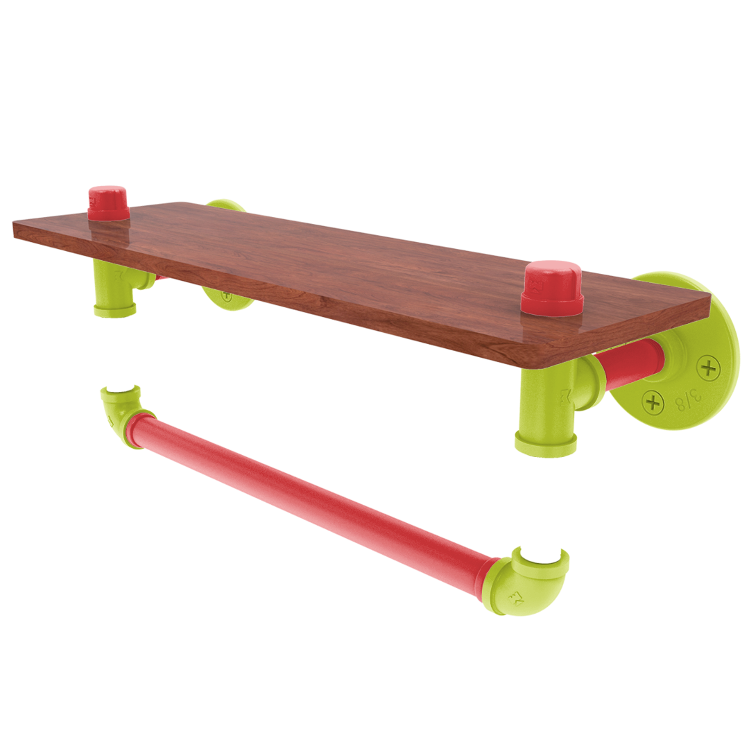 Hardwood Collection Wood Shelf with Towel Bar Atlanta Edition