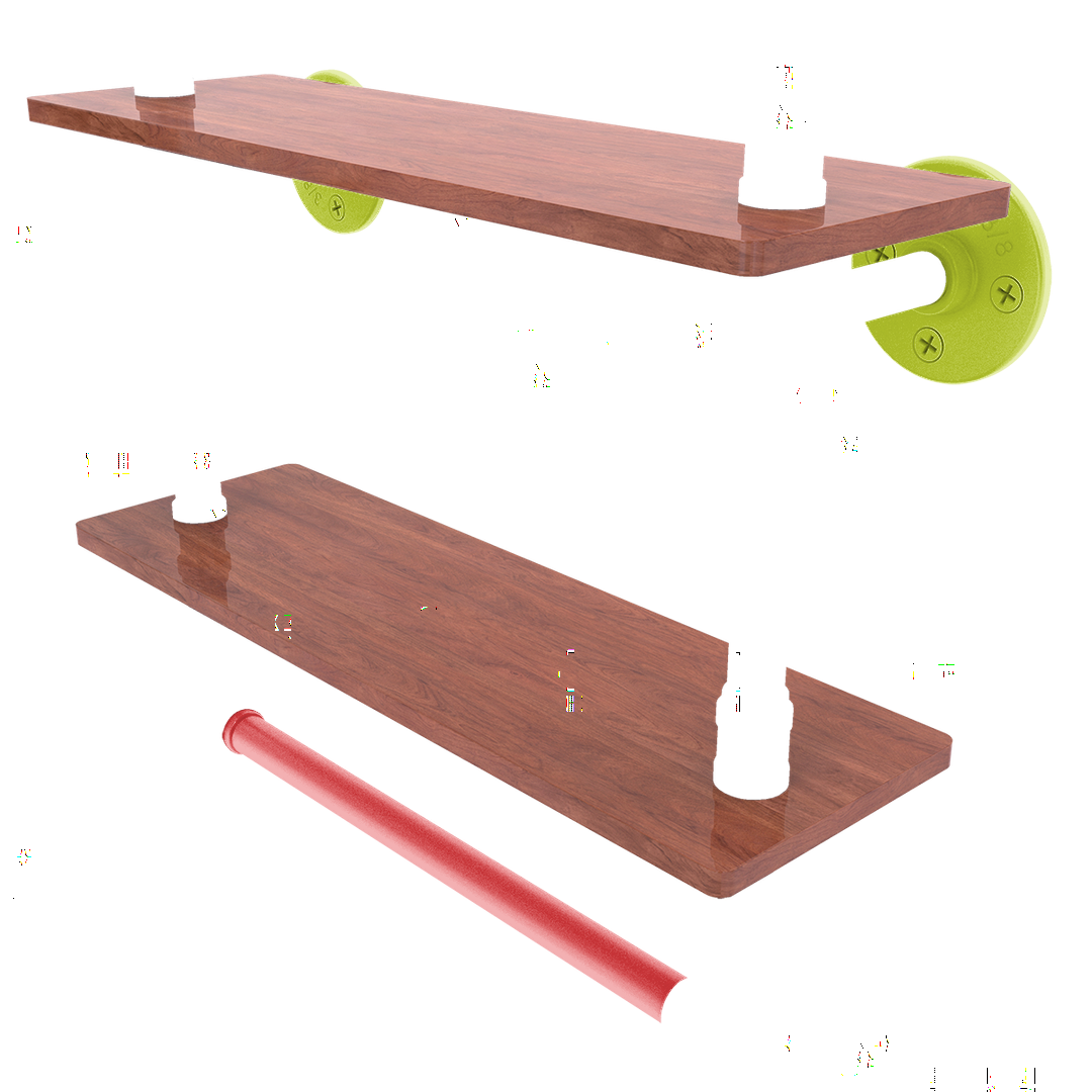 Hardwood Collection Double Wood Shelf with Towel Bar Atlanta Edition