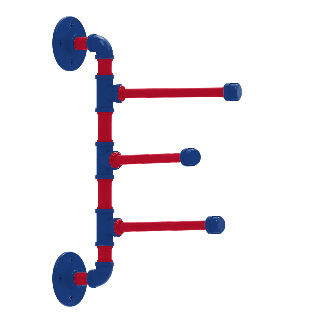 Hardwood Collection 3 Swing Arm Vertical Towel Bar Los Angeles Coastline Edition