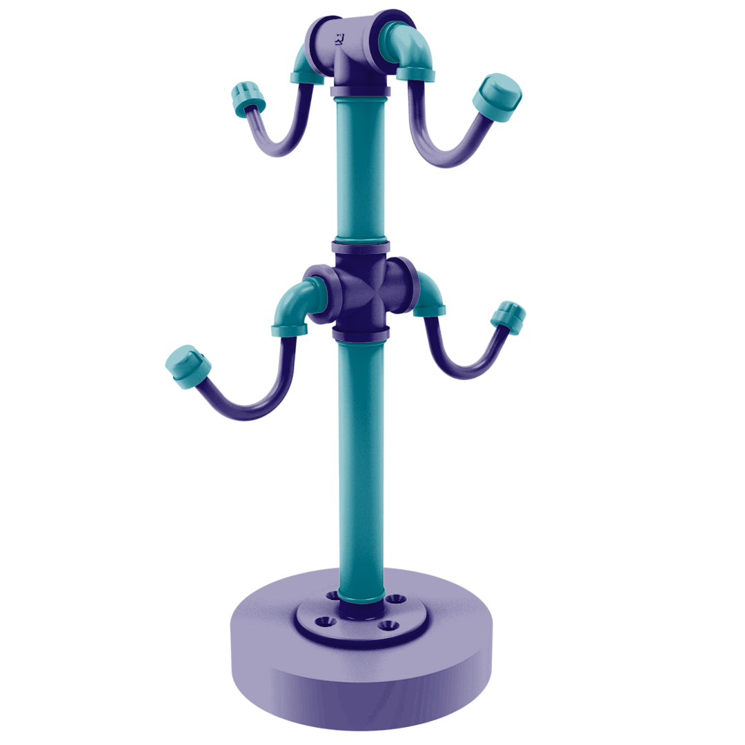 Hardwood Collection Countertop 4 Coffee Mug Holder Charlotte Edition