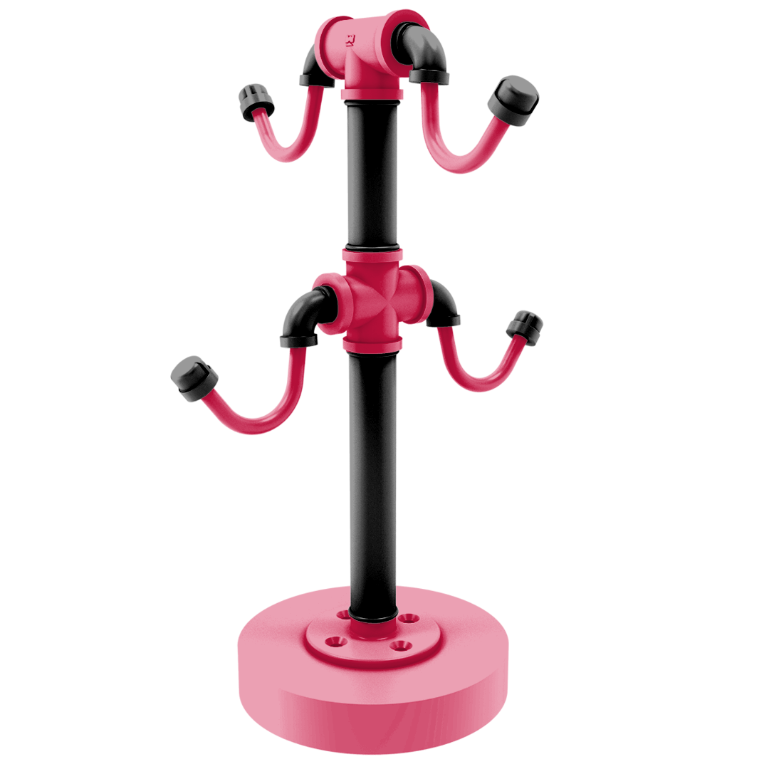 Hardwood Collection Countertop 4 Coffee Mug Holder Houston Edition