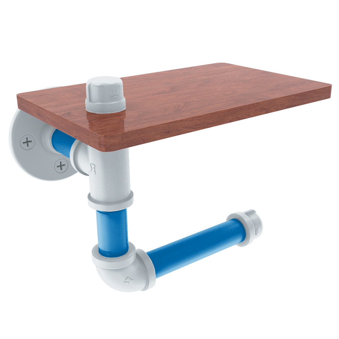 Hardwood Collection Toilet Paper Holder with Wood Shelf Orlando Edition