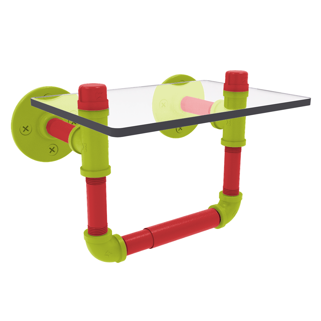 Hardwood Collection Toilet Tissue Holder with Glass Shelf Atlanta Edition