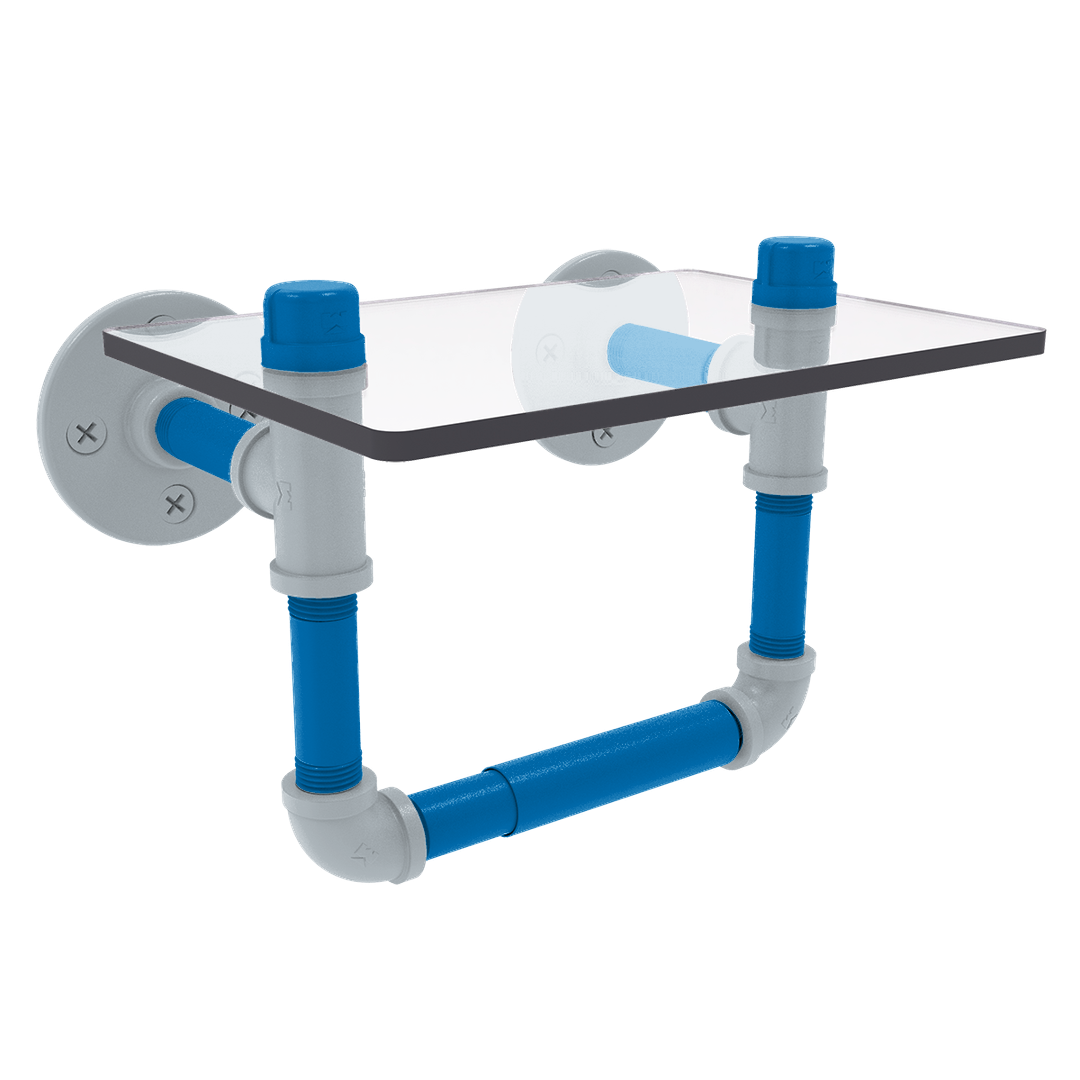 Hardwood Collection Toilet Tissue Holder with Glass Shelf Orlando Edition