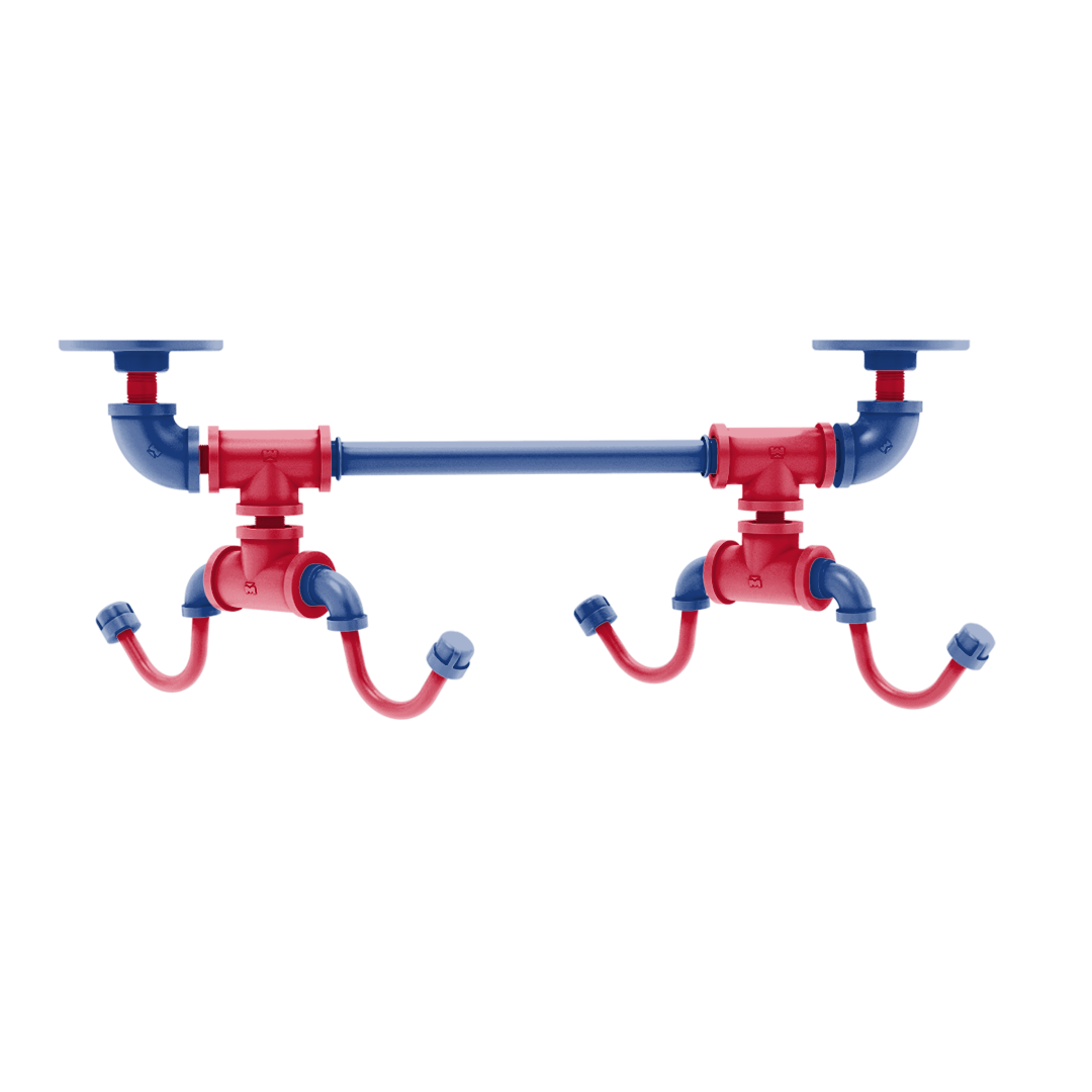 Hardwood Collection Under Cabinet 4 Coffee Mug Rack Los Angeles Coastline Edition