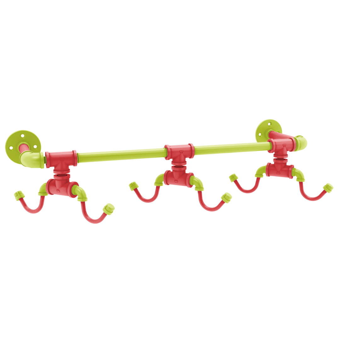 Hardwood Collection Wall Mounted 6 Coffee Mug Rack Atlanta Edition