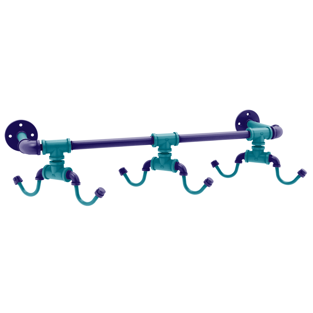 Hardwood Collection Wall Mounted 6 Coffee Mug Rack Charlotte Edition