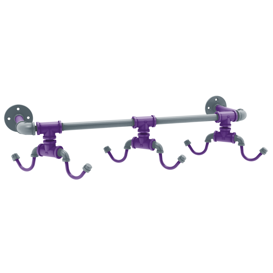 Hardwood Collection Wall Mounted 6 Coffee Mug Rack Sacramento Edition