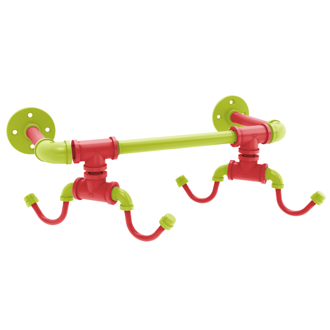 Hardwood Collection Wall Mounted 4 Coffee Mug Rack Atlanta Edition