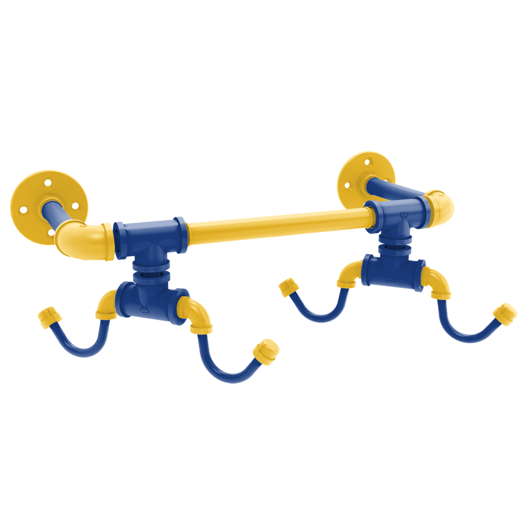 Hardwood Collection Wall Mounted 4 Coffee Mug Rack Golden State Edition