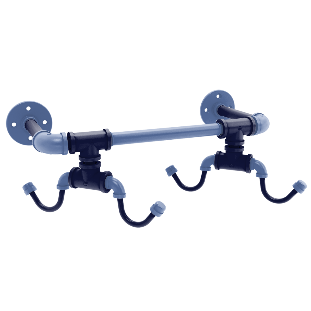 Hardwood Collection Wall Mounted 4 Coffee Mug Rack Memphis Edition