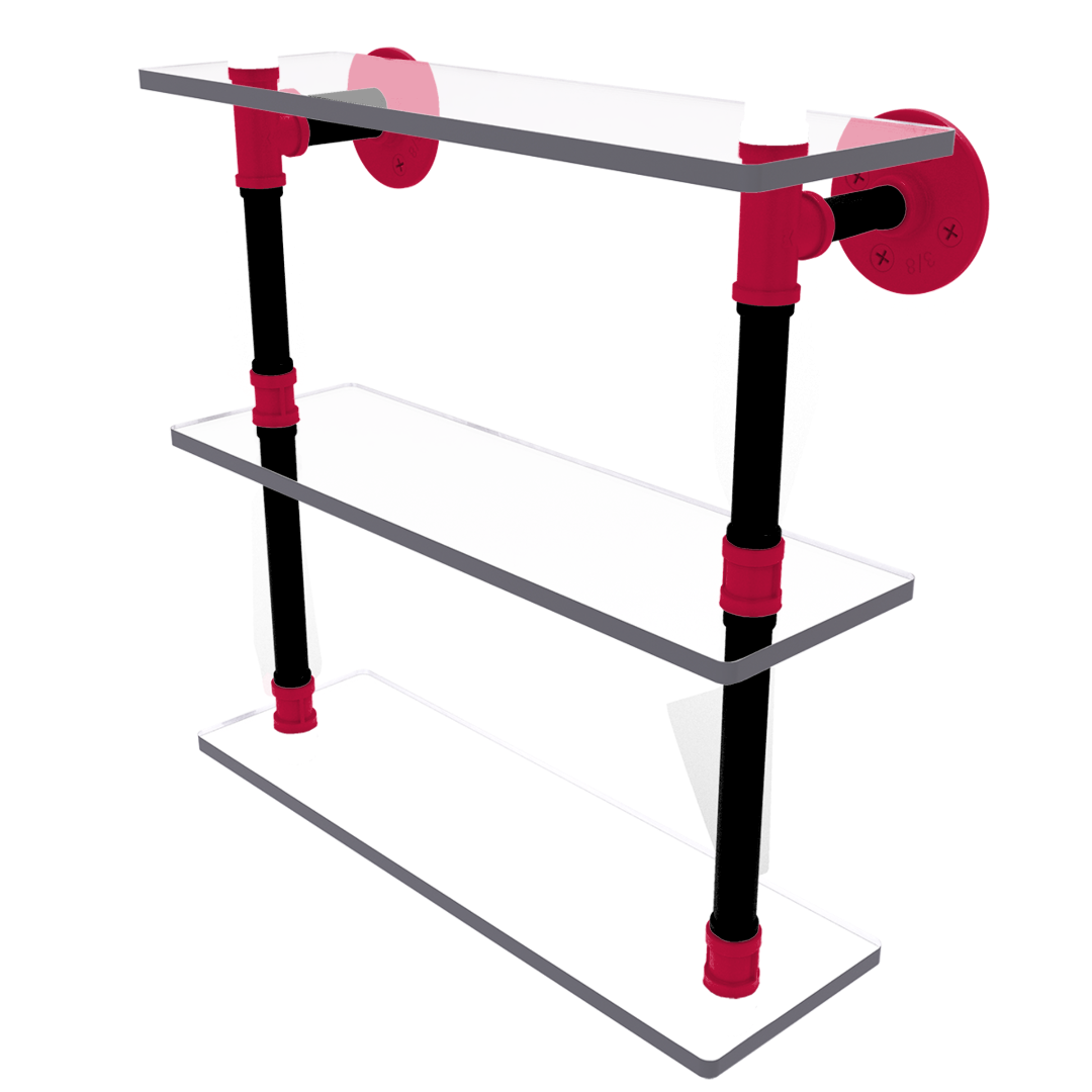 Hardwood Collection Triple Glass Shelf Chicago Edition