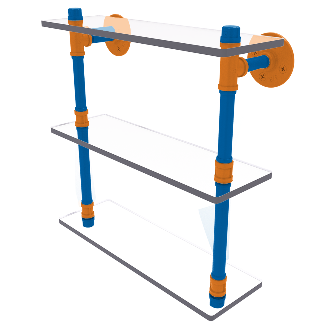 Hardwood Collection Triple Glass Shelf New York Edition