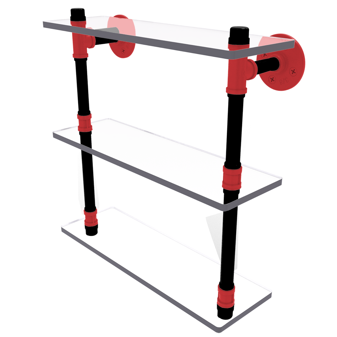 Hardwood Collection Triple Glass Shelf Portland Edition