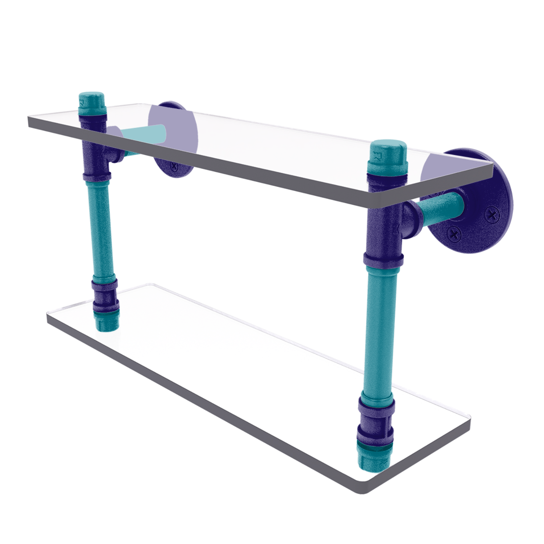 Hardwood Collection Double Glass Shelf Charlotte Edition