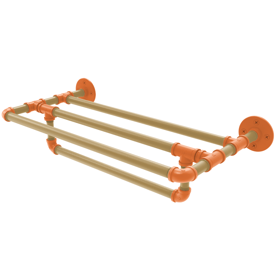 Slapshot Collection Wall Mounted Towel Shelf with Towel Bar Anaheim Edition