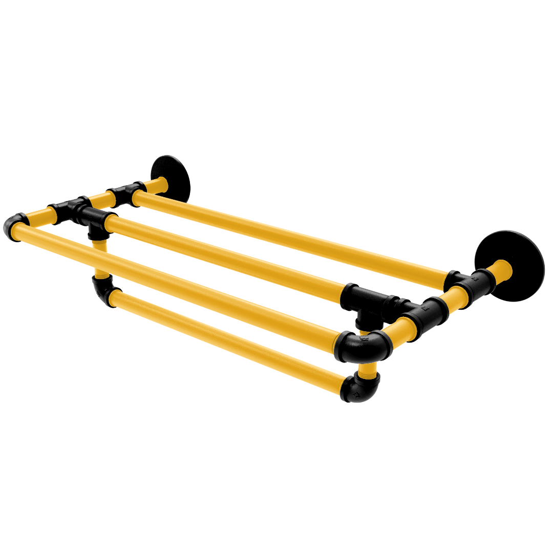 Slapshot Collection Wall Mounted Towel Shelf with Towel Bar Boston Edition