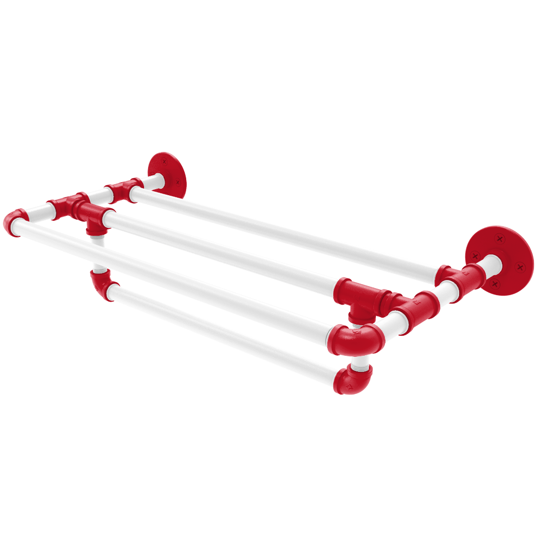 Slapshot Collection Wall Mounted Towel Shelf with Towel Bar Detroit Edition