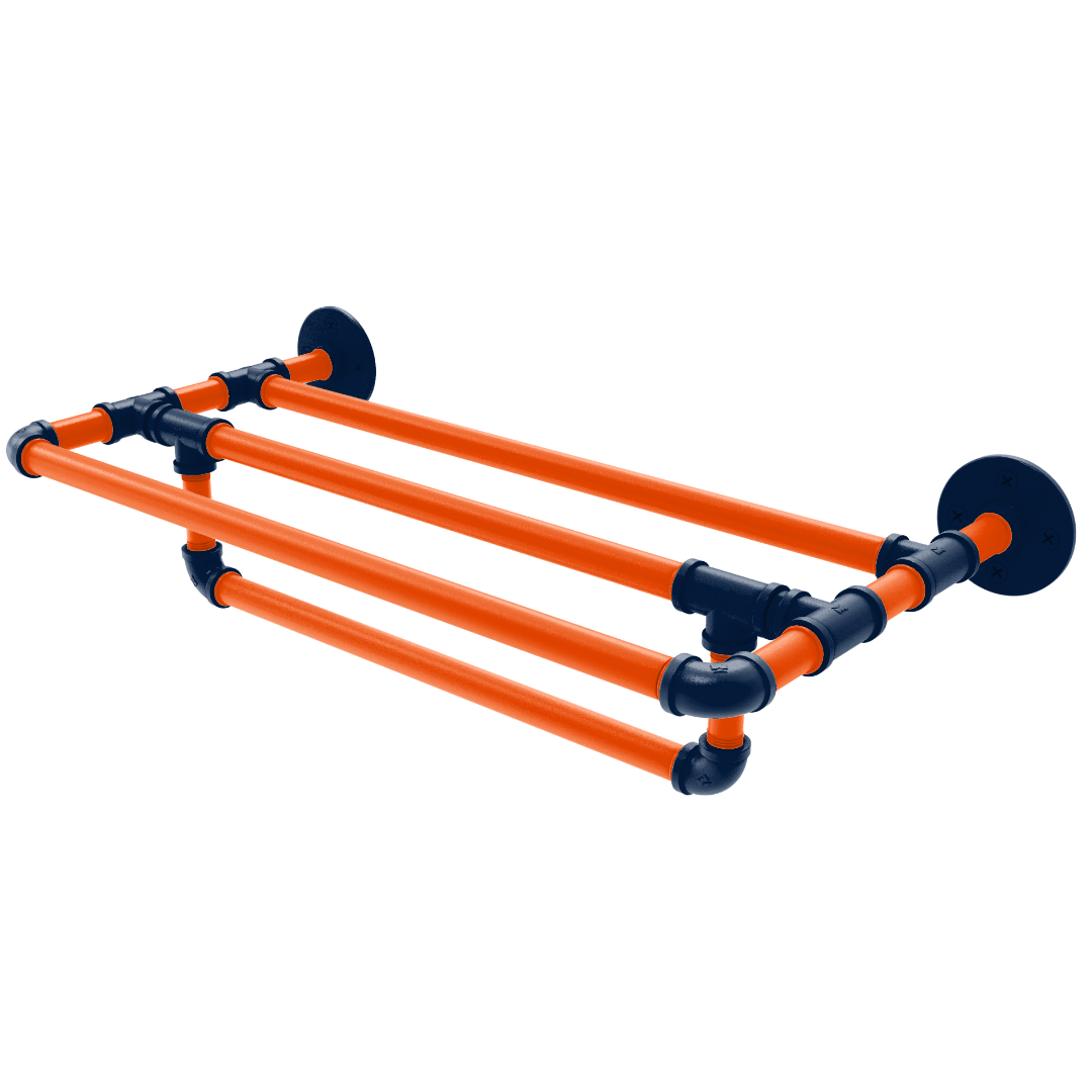 Slapshot Collection Wall Mounted Towel Shelf with Towel Bar Edmonton Edition