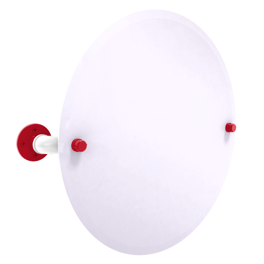 Slapshot Collection Frameless Round Wall Mounted Tilt Mirror New Jersey Edition