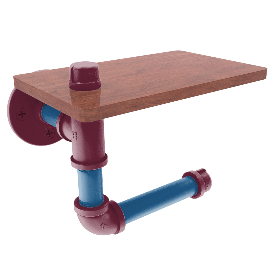 Slapshot Collection Toilet Paper Holder with Wood Shelf Winnipeg Edition