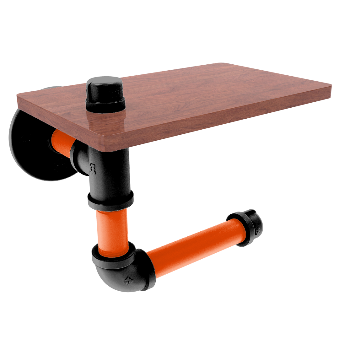 Slapshot Collection Toilet Paper Holder with Wood Shelf Winnipeg Edition