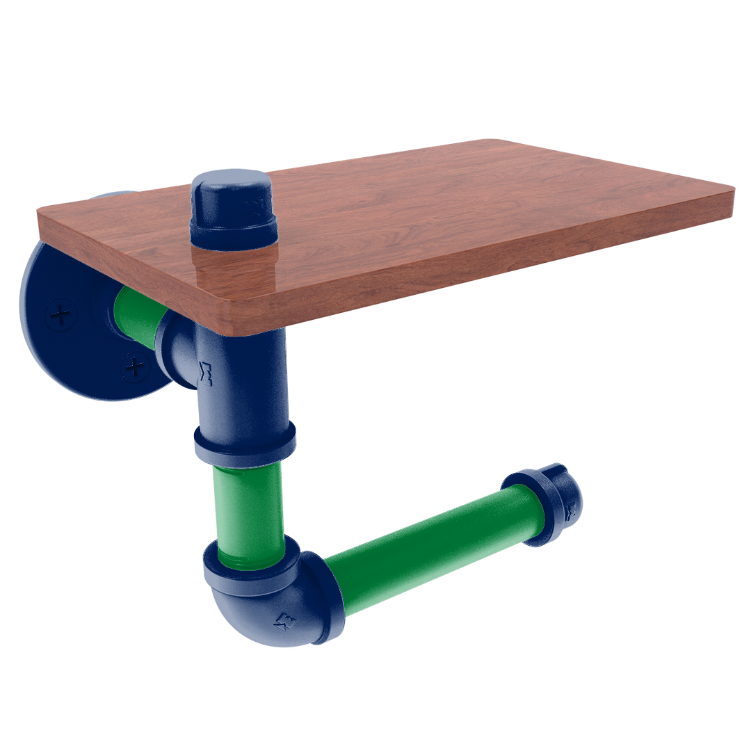 Slapshot Collection Toilet Paper Holder with Wood Shelf Winnipeg Edition