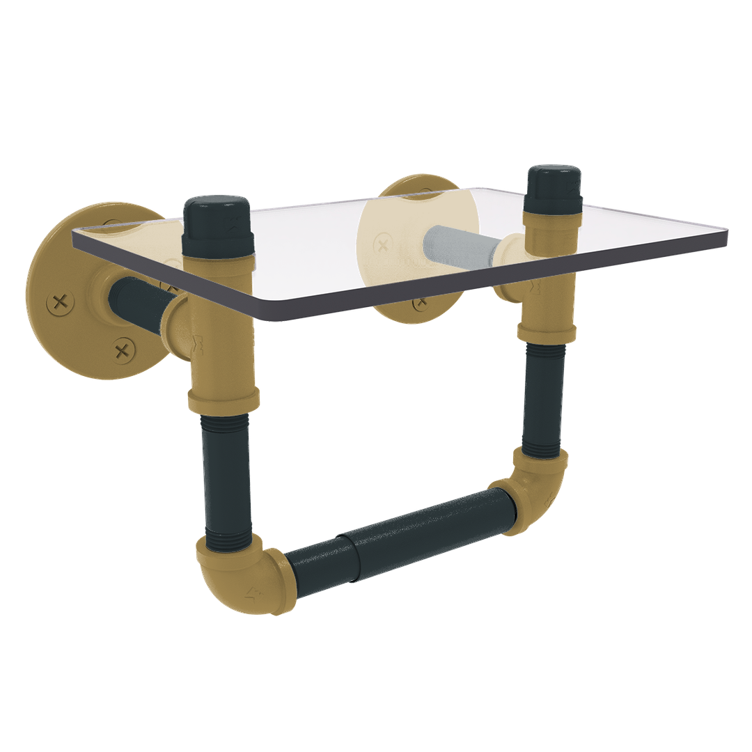 Slapshot Collection Toilet Tissue Holder with Glass Shelf Vegas Edition