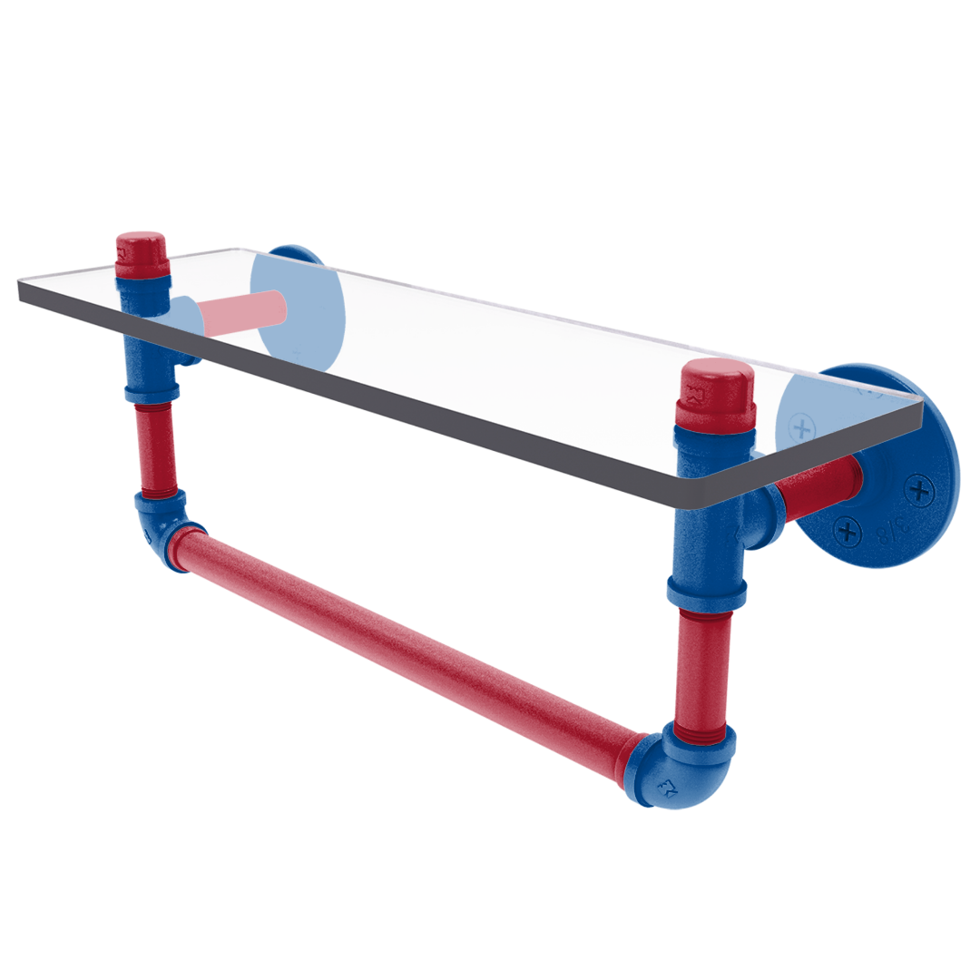 Slapshot Collection Glass Shelf with Towel Bar Winnipeg Edition