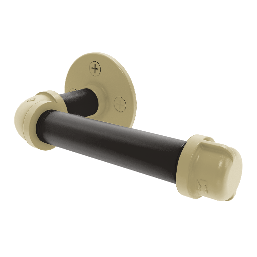 Collection European Style Toilet Tissue Holder Boulder Black and Gold Edition P-100-ETP