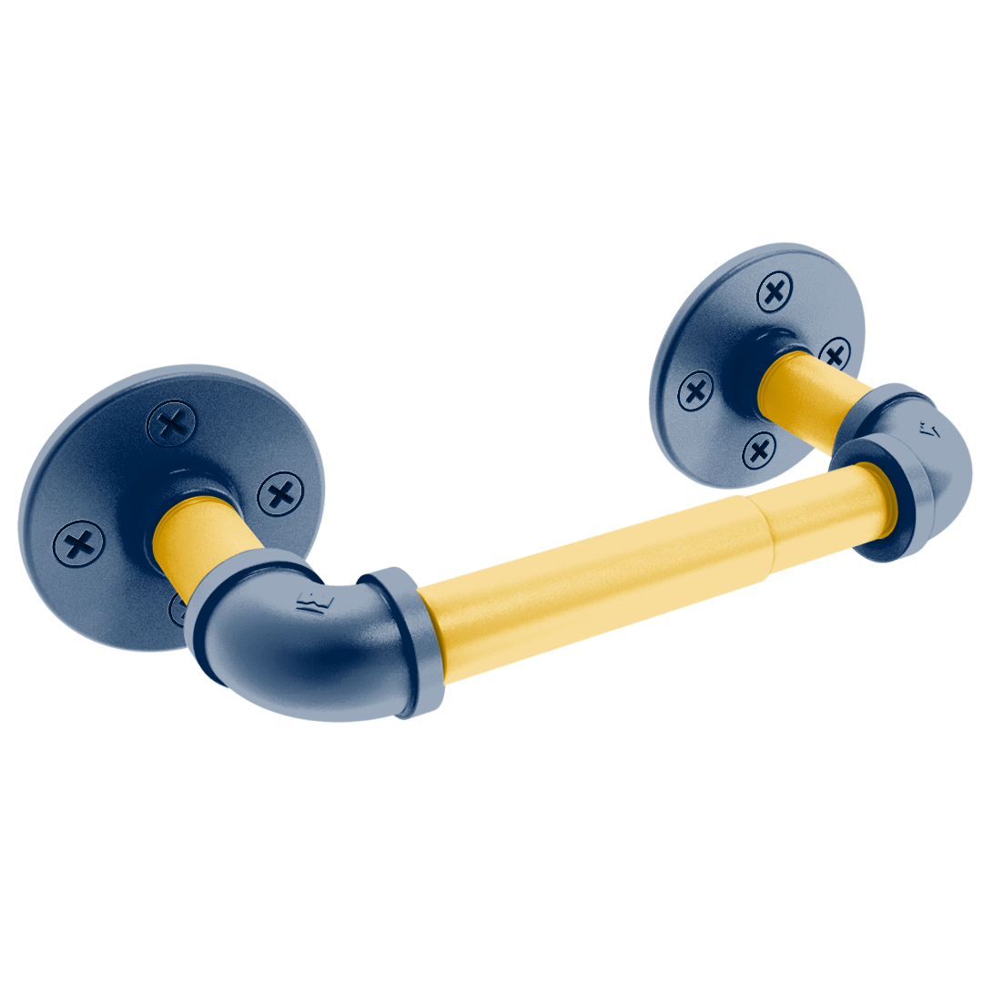 Collegiate Collection 2 Post Toilet Paper Holder Mountaineer State Blue and Gold Edition