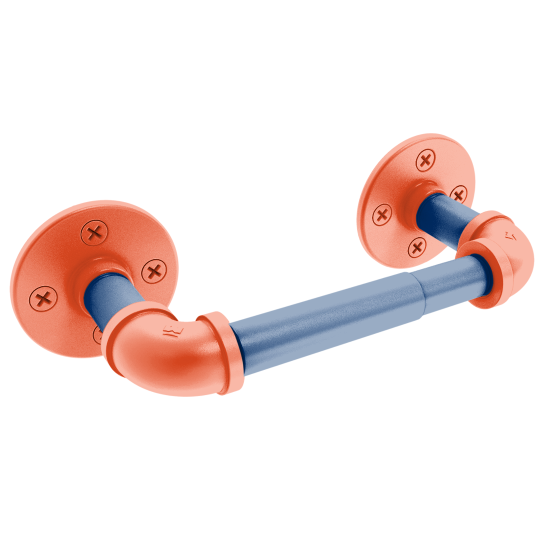 Collegiate Collection 2 Post Toilet Paper Holder Charlottesville Orange and Blue Edition