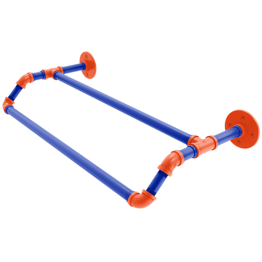 Collegiate Collection Double Towel Bar Swamp Blue and Orange Edition
