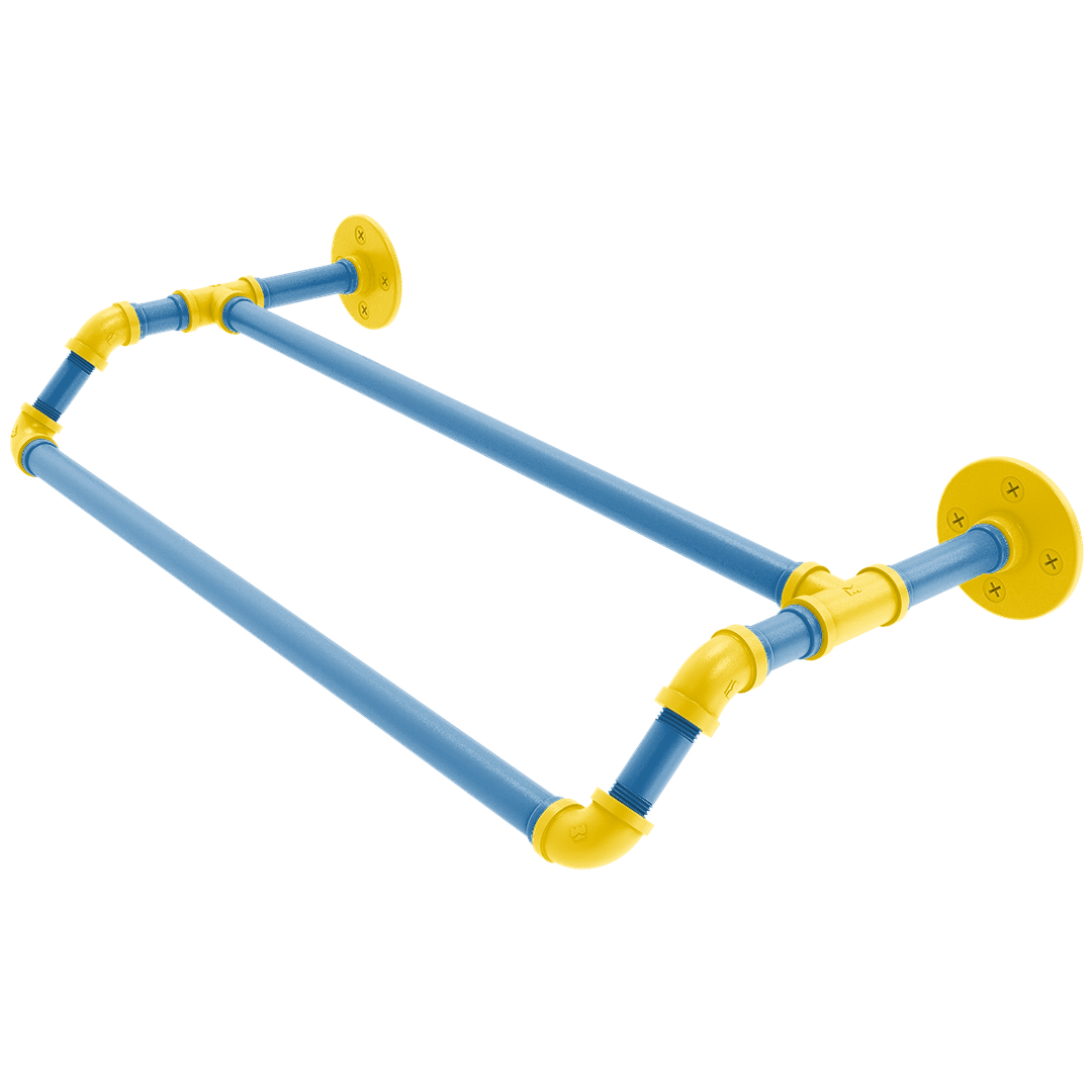 Collegiate Collection Double Towel Bar Westwood Blue and Gold Edition
