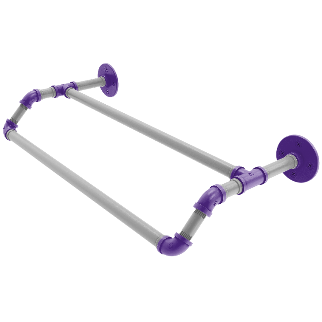 Collegiate Collection Double Towel Bar Flint Hills Purple and Silver Edition
