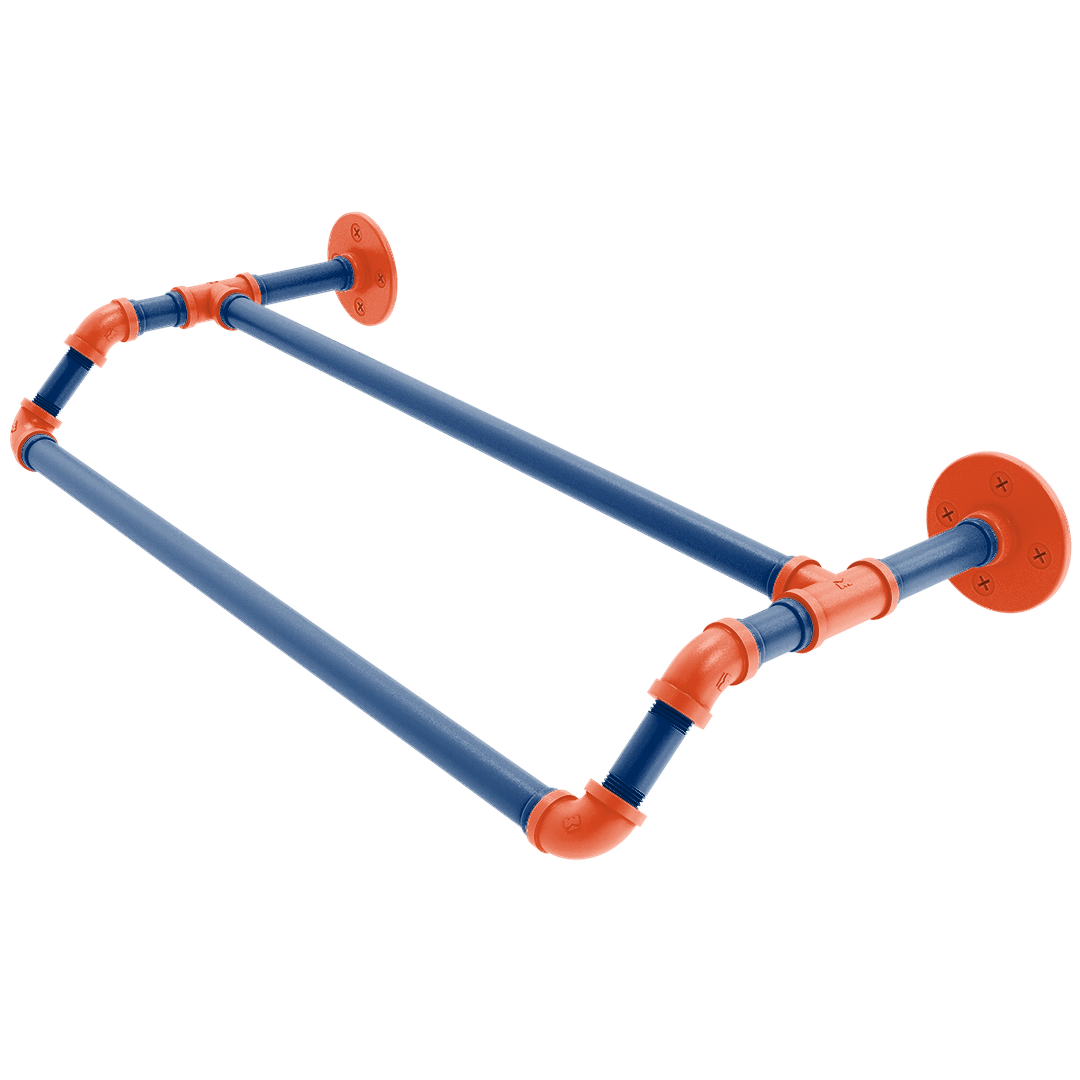 Collegiate Collection Double Towel Bar Charlottesville Orange and Blue Edition