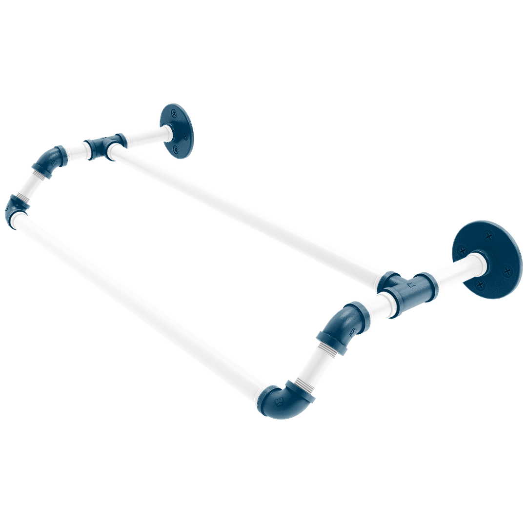 Collegiate Collection Double Towel Bar Hartford Blue and White Edition