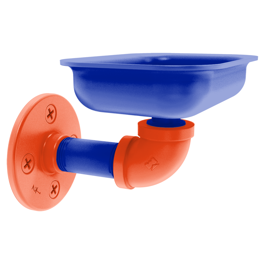 Collegiate Collection Wall Mounted Soap Dish Swamp Blue and Orange Edition