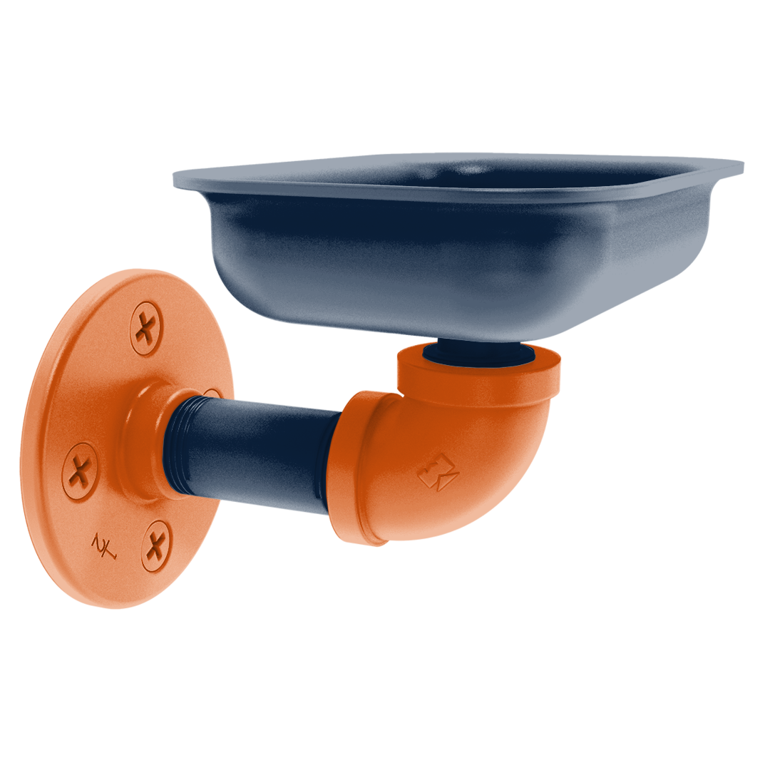 Collegiate Collection Wall Mounted Soap Dish Plainsmen Blue and Orange Edition
