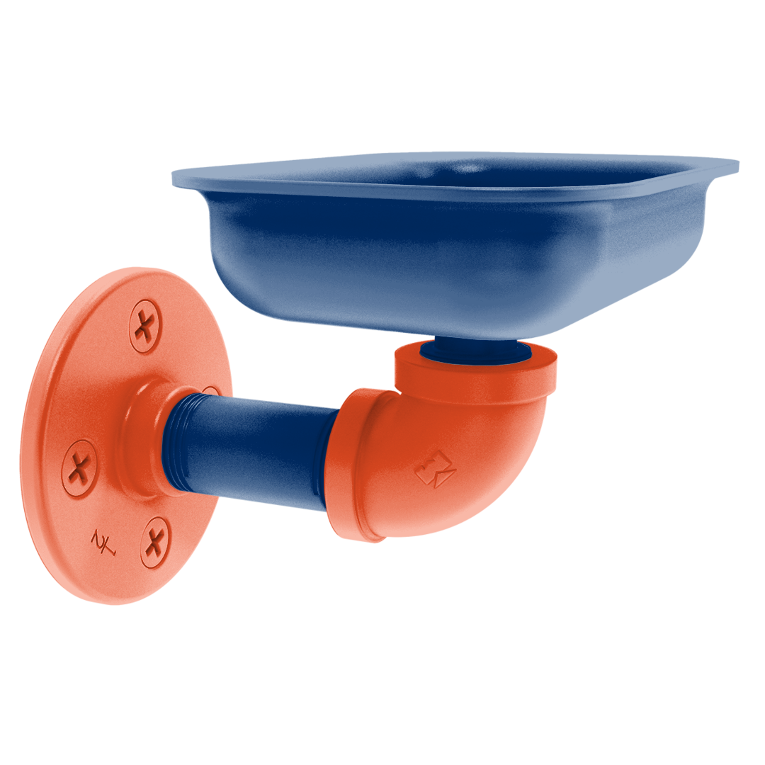 Collegiate Collection Wall Mounted Soap Dish Charlottesville Orange and Blue Edition
