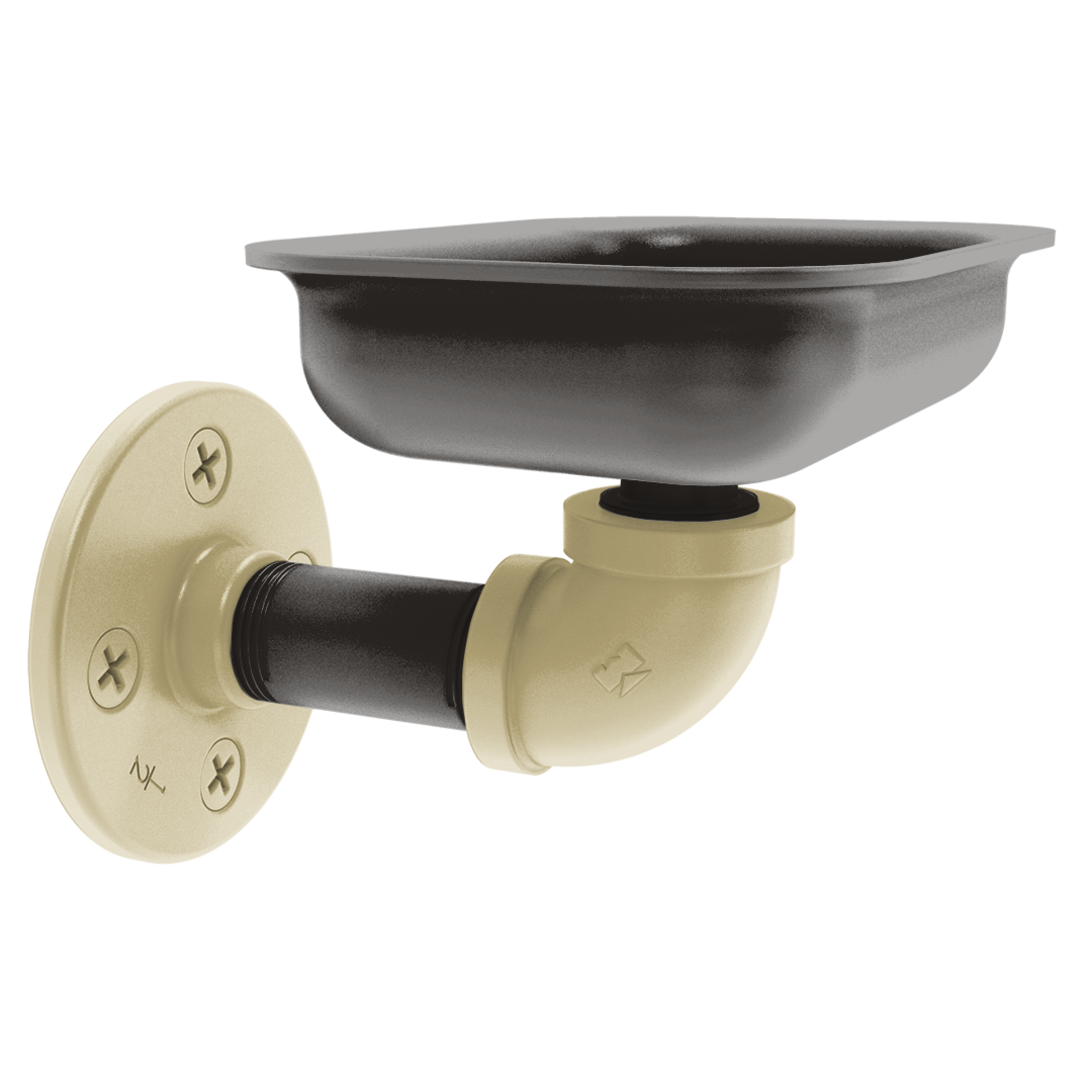 Collegiate Collection Wall Mounted Soap Dish Boulder Black and Gold Edition