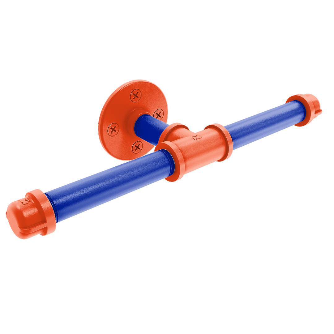 Collegiate Collection Double Roll Toilet Paper Holder Swamp Blue and Orange Edition