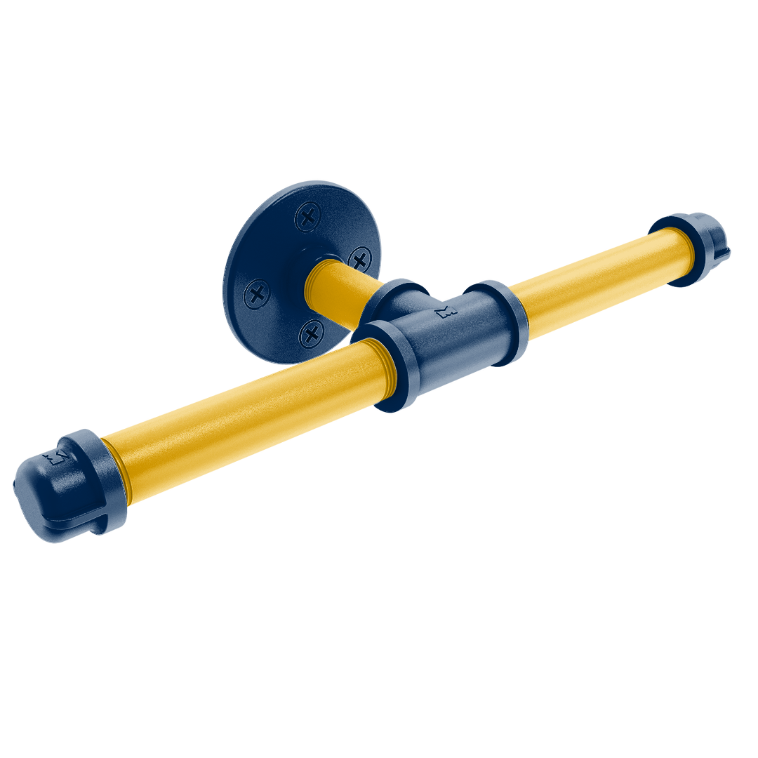 Collegiate Collection Double Roll Toilet Paper Holder Mountaineer State Blue and Gold Edition