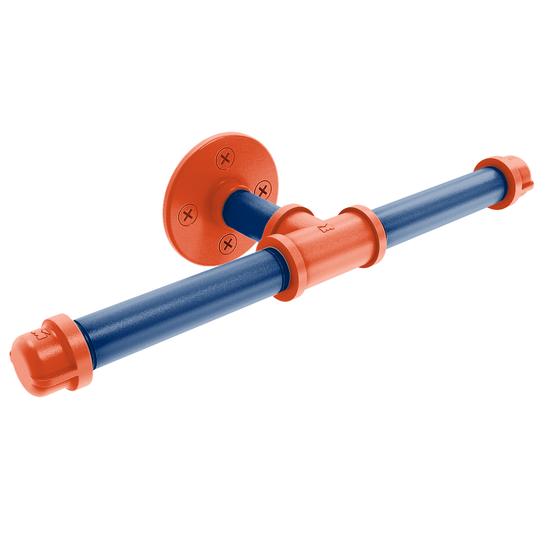 Collegiate Collection Double Roll Toilet Paper Holder Charlottesville Orange and Blue Edition